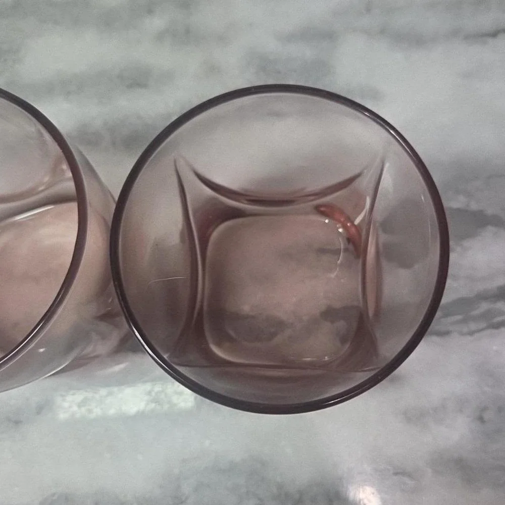 Libbey Imperial Plum Old Fashioned Glasses, Set of 2 Drape Style Whiskey Tumbler